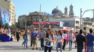 stock-footage-istanbul-jun-a-festival-atmosphere-prevailed-monday-in-taksim-square-on-fourth-day-june